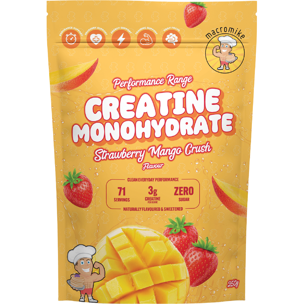 Macro Mike Creatine Monohydrate Strawberry Mango Crush 250g