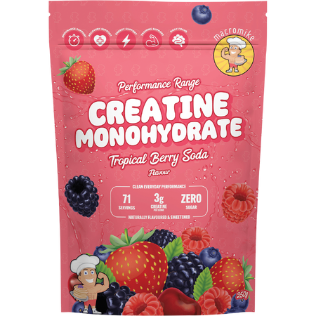 Macro Mike Creatine Monohydrate Tropical Berry Soda 250g