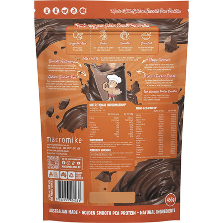 Macro Mike Golden Smooth Pea Protein Rich Chocolate 455g