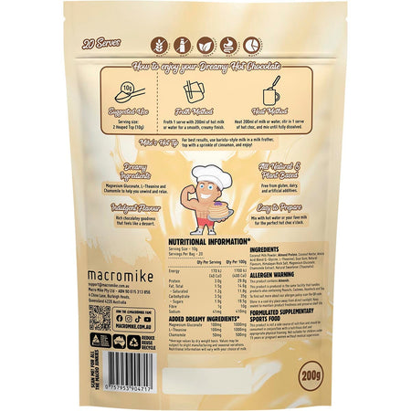 MACRO MIKE Dreamy Hot Chocolate Creamy White Choc 200g