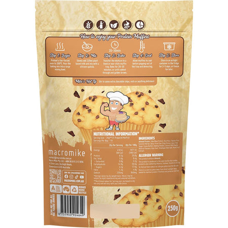 Macro Mike Protein Muffin Baking Mix Choc Chip 250g