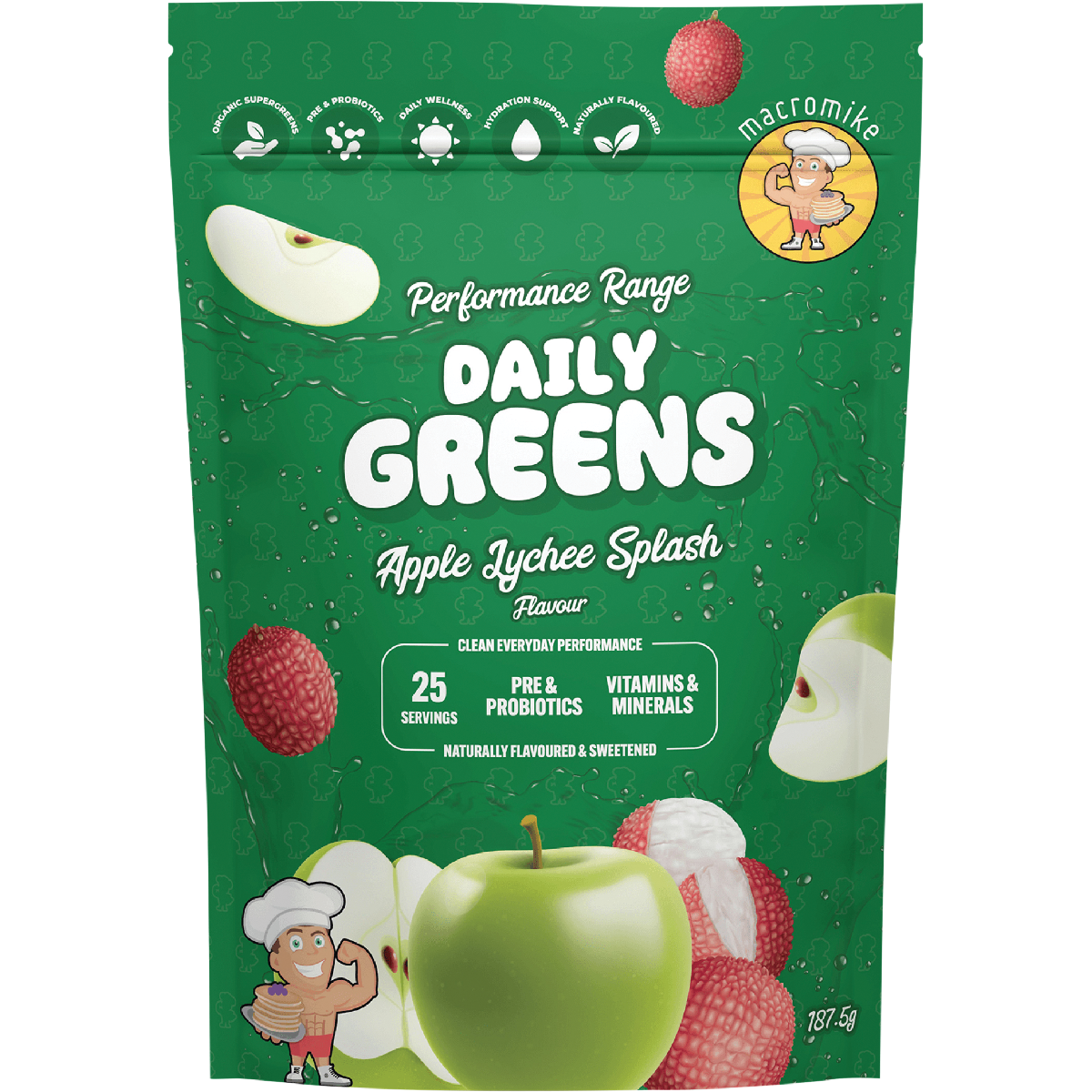 Macro Mike Daily Greens Apple Lychee Splash 187.5g