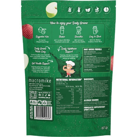 Macro Mike Daily Greens Apple Lychee Splash 187.5g
