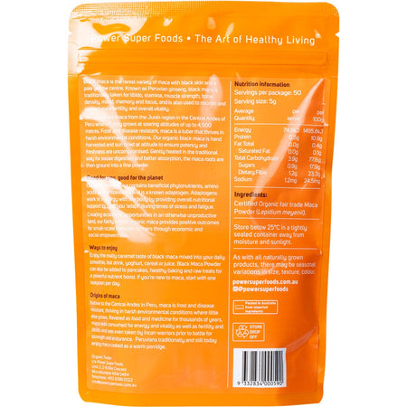 POWER SUPER FOODS Black Maca Powder The Origin Series 250g