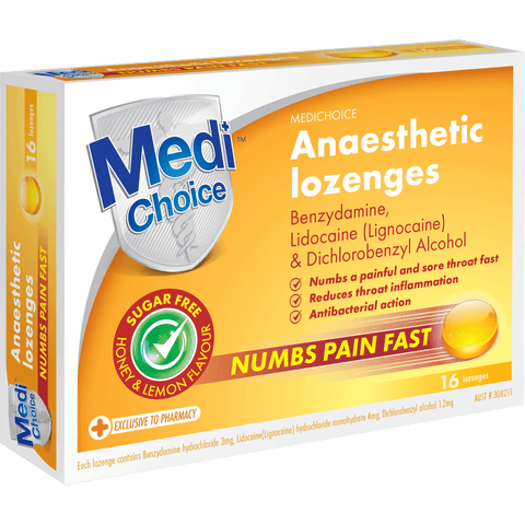 MediChoice Anaesthetic Throat Lozenges 16pk