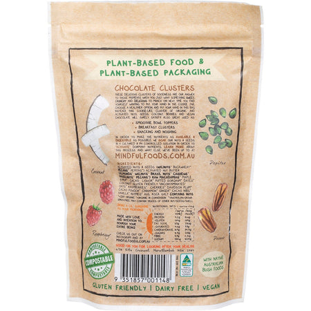 MINDFUL FOODS Chocolate Clusters Davidson Plum Organic & Activated 200g