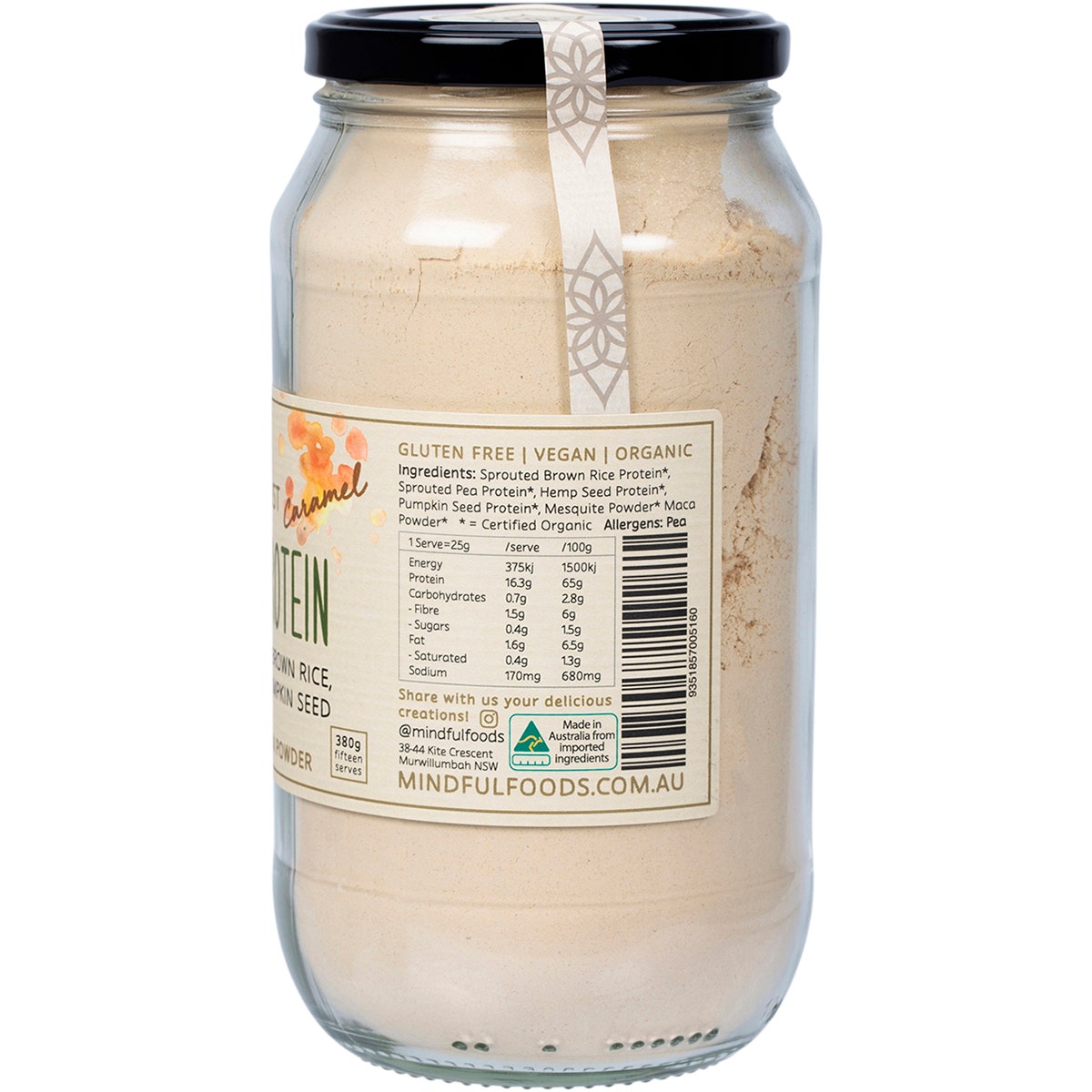 MINDFUL FOODS Stardust Caramel Plant Protein Powder 380g