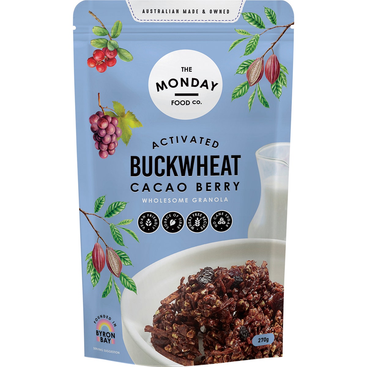 The Monday Food Co. Activated Buckwheat Granola Cacao Berry 270g