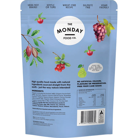 The Monday Food Co. Activated Buckwheat Granola Cacao Berry 500g