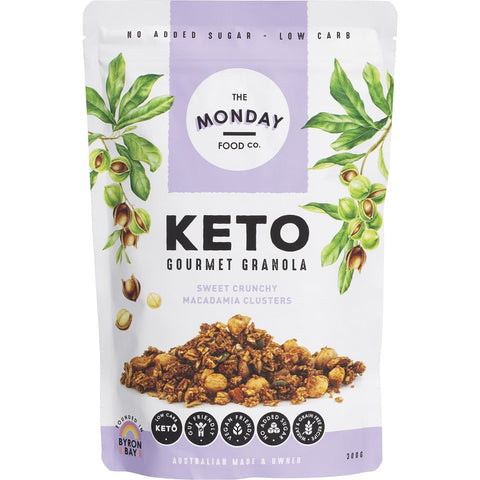 THE MONDAY FOOD CO Keto Gourmet Granola Sweet Crunchy Macadamia Clusters 300g