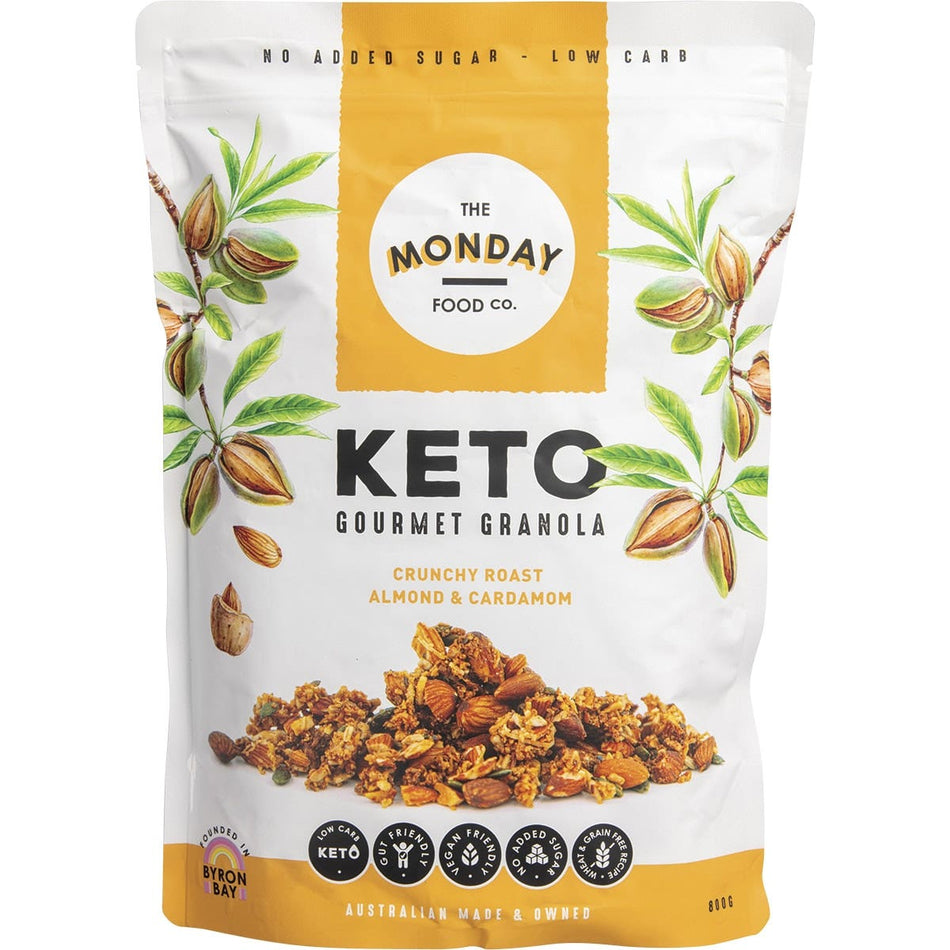 THE MONDAY FOOD CO Keto Gourmet Granola Crunchy Roast Almond & Cardamon 800g