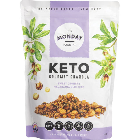 The Monday Food Co Keto Gourmet Granola Sweet Crunchy Macadamia Clusters 800g