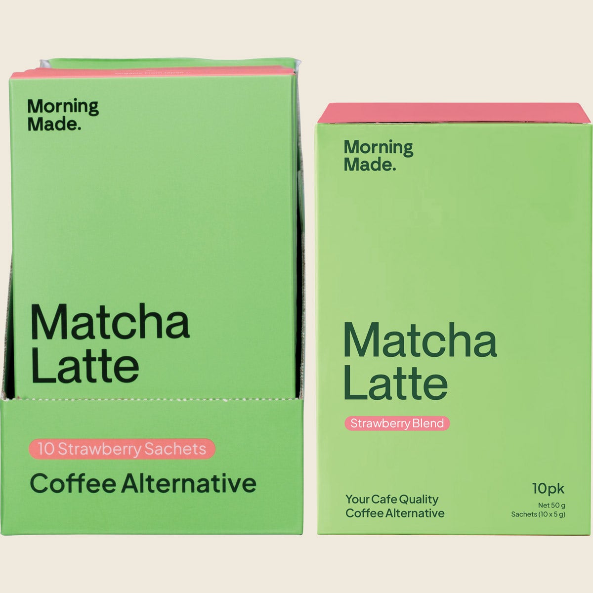 Morning Made Strawberry Matcha Latte Sachets 10x5g