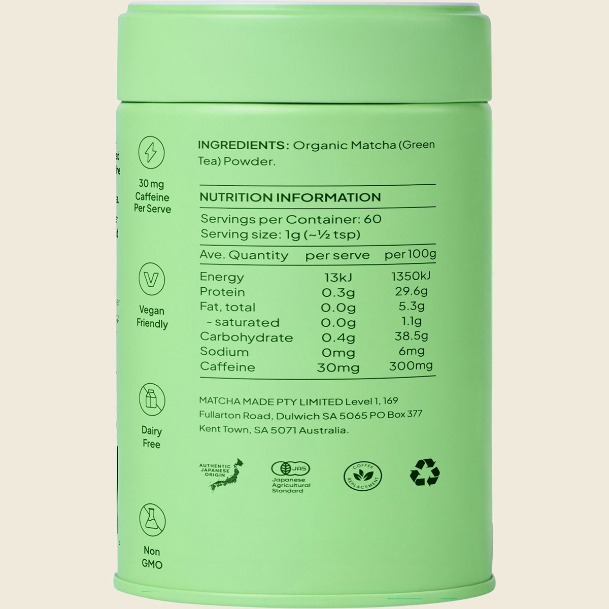 Morning Made Unsweetened Matcha Latte 60g