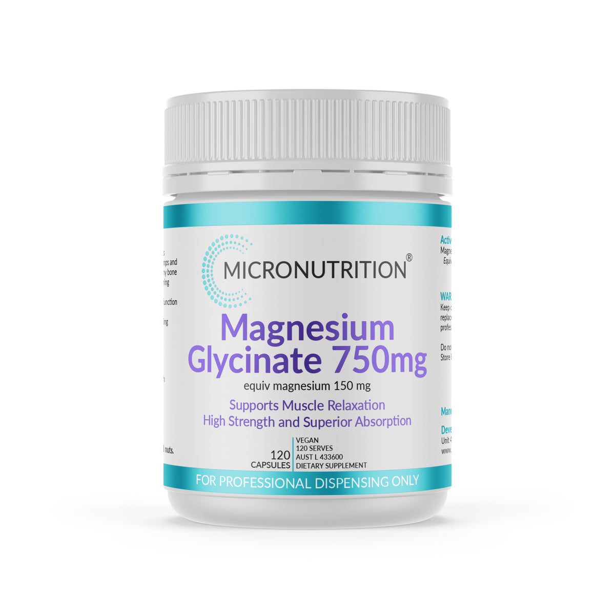 Micronutrition Magnesium Glycinate 750mg 120c