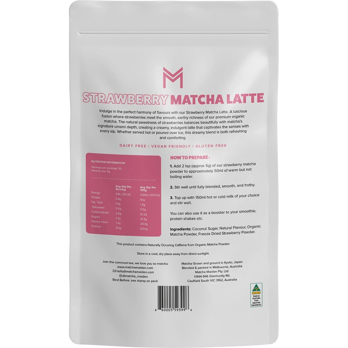 Matcha Maiden Strawberry Matcha Latte 150g
