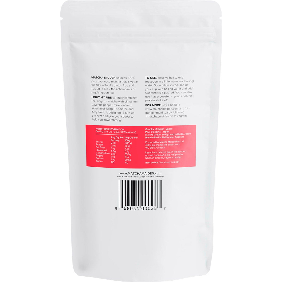 Matcha Maiden Matcha Fiery Mix Blend 28.35g