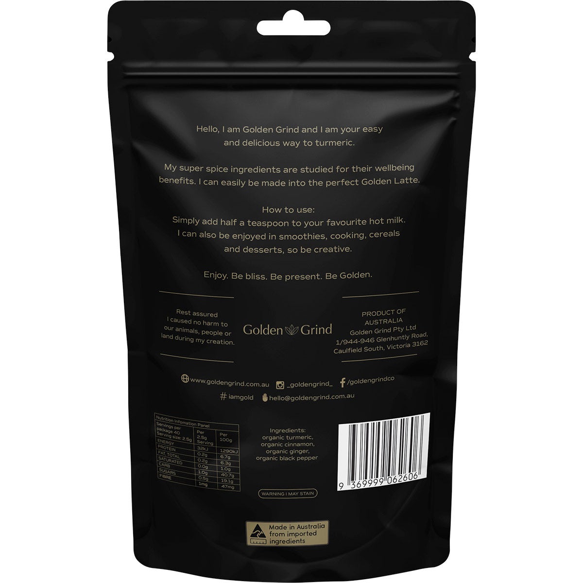 Matcha Maiden Golden Grind Turmeric Latte Blend 100g