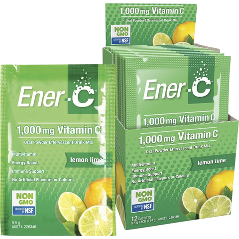 MARTIN & PLEASANCE Ener-C 1000mg Vitamin C Drink Mix Lemon Lime Sachets 12