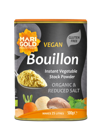Marigold Health Foods Vege Bouillon Less Salt Grey 500g
