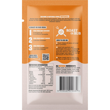 Mingle Peri Peri BBQ Roast Or Rub All Natural Seasoning 12x25g
