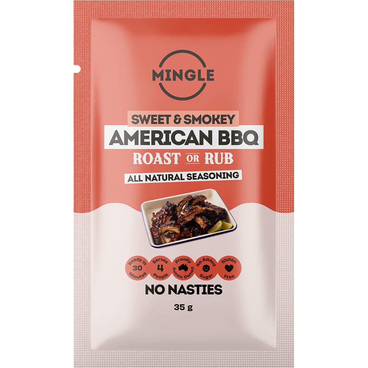 Mingle American BBQ Roast Or Rub All Natural Seasoning 12x35g
