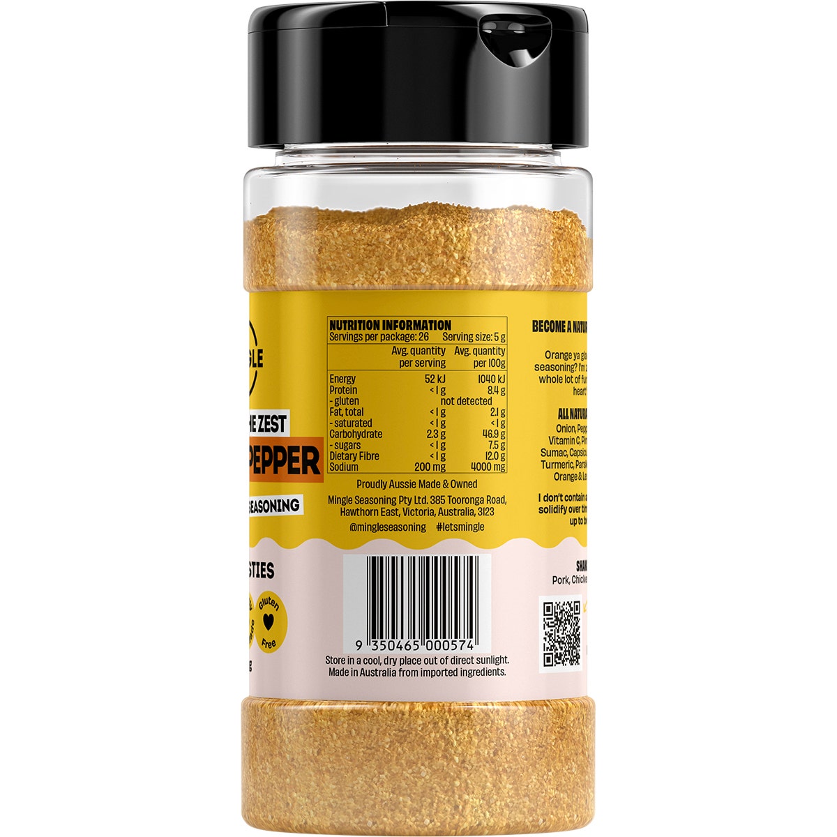 Mingle Lemon Pepper All Natural Seasoning 130g