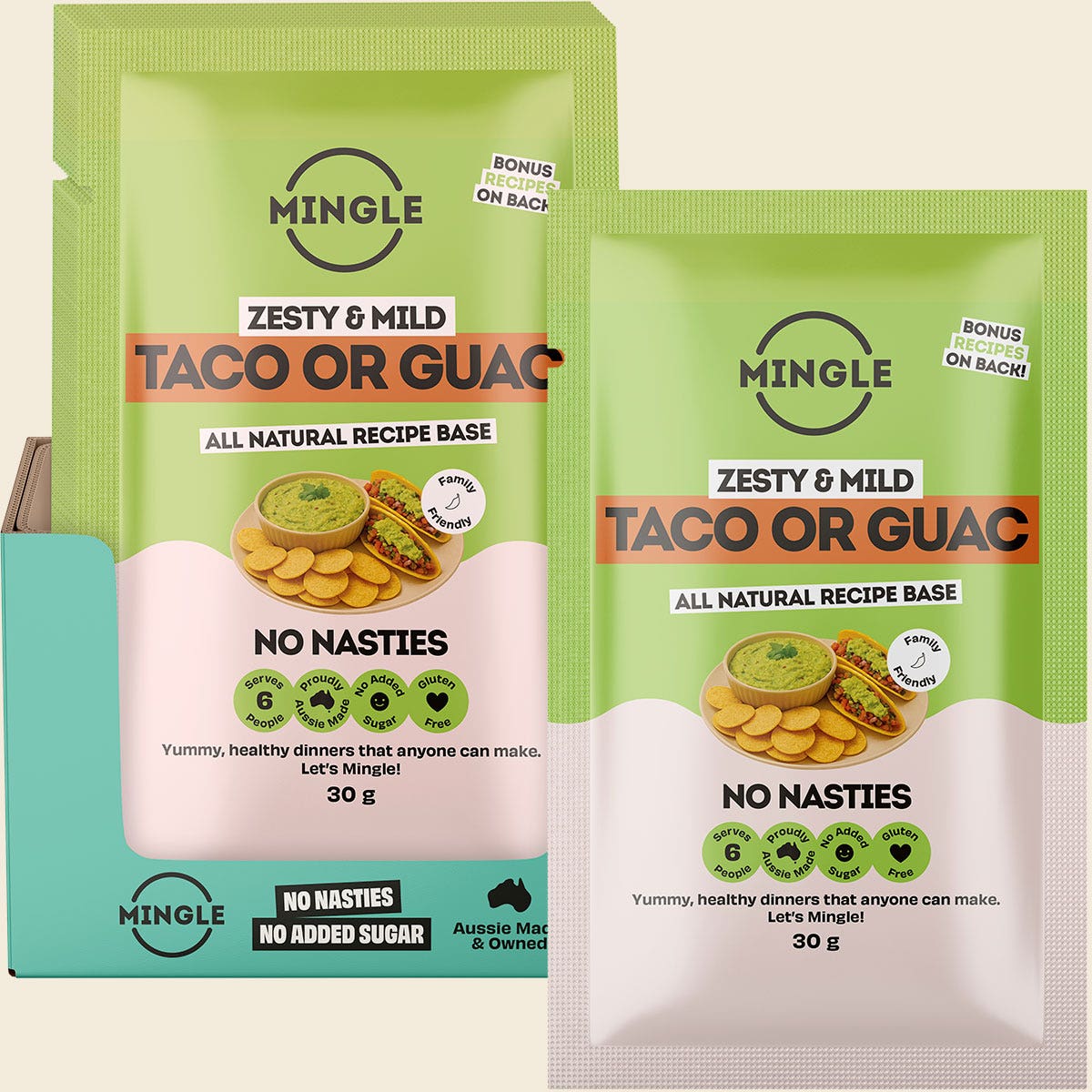 Mingle Taco or Guac All Natural Recipe Base 12x30g