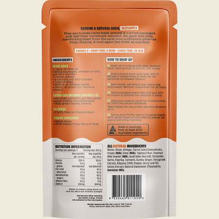 Mingle Curried Sausages All Natural Recipe Base 8x170g