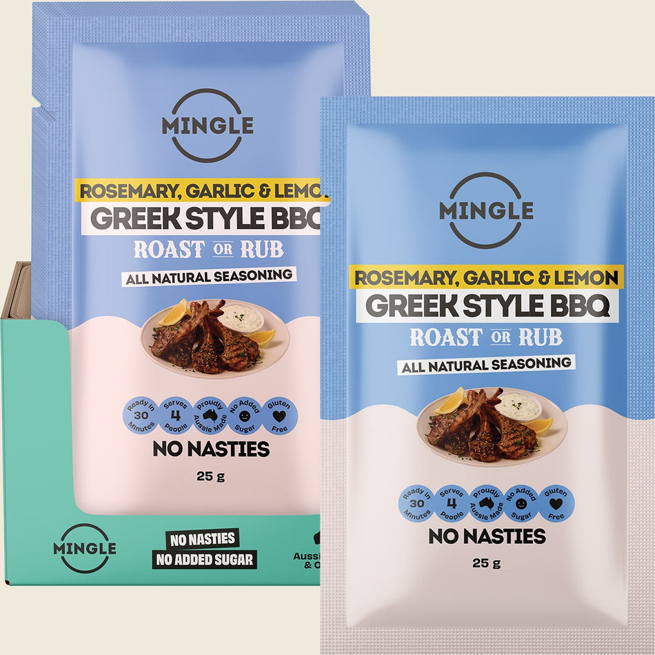 Mingle Greek Style Roast or Rub All Natural Seasoning 12x25g