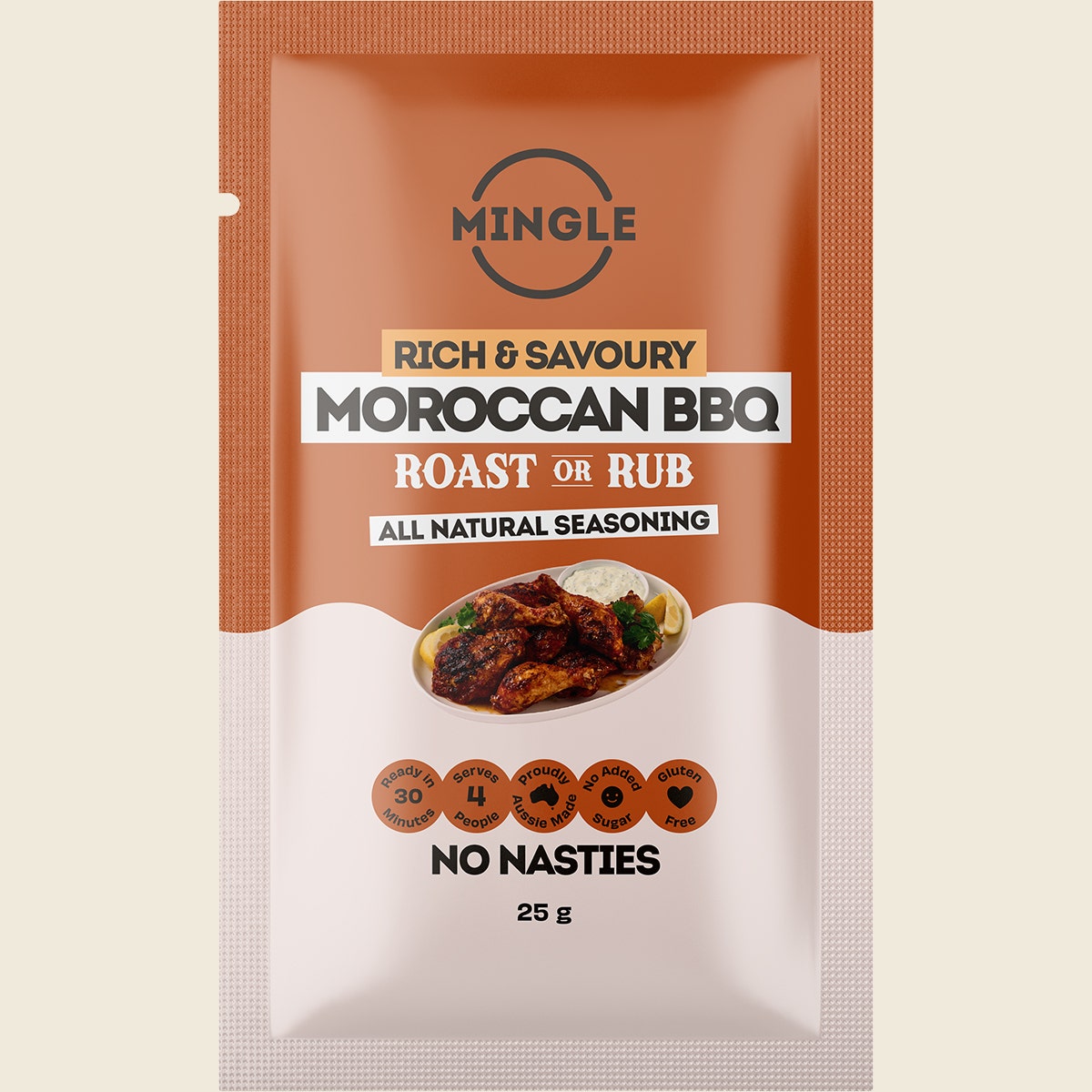 Mingle Moroccan BBQ Roast or Rub All Natural Seasoning 12x25g