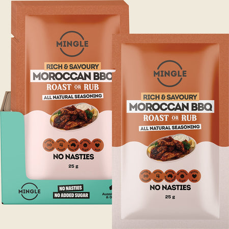 Mingle Moroccan BBQ Roast or Rub All Natural Seasoning 12x25g