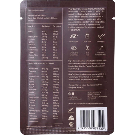 Mitchells Nutrition Bone Broth Protein Powder Chocolate 10x30g