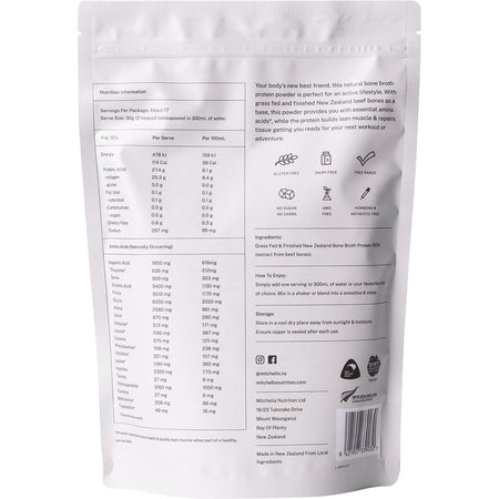 Mitchells Nutrition Bone Broth Protein Powder Unflavoured 500g