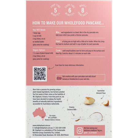 MT. ELEPHANT Wholefood Pancake Mix Buttermylk 5x230g