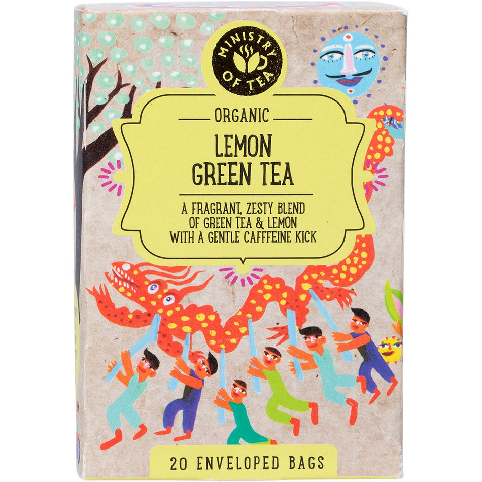 MINISTRY OF TEA Organic Lemon Green Tea Bags 20pk