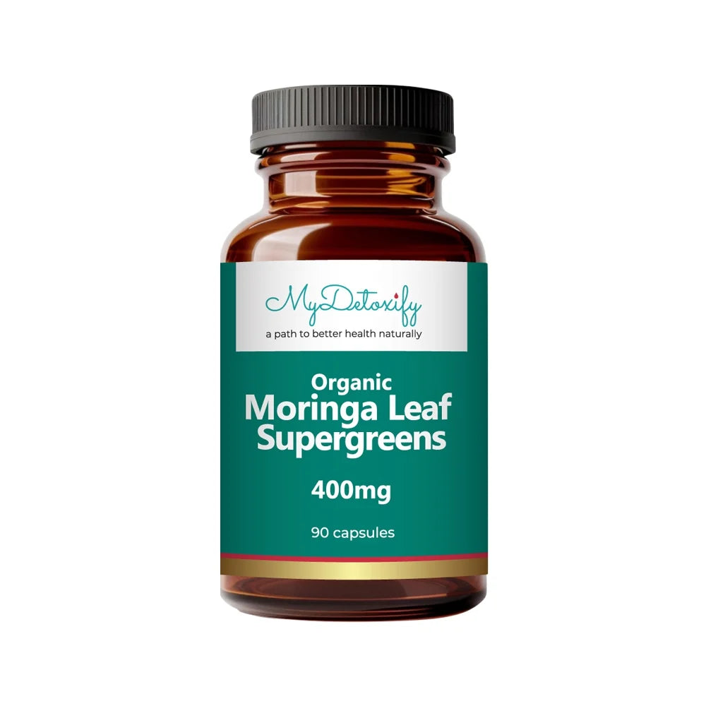 Mydetoxify Organic Moringa Leaf Supergreens 400mg 90c