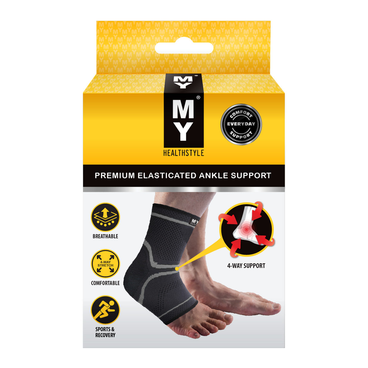 MY Premium Elasticated Ankle Support Small