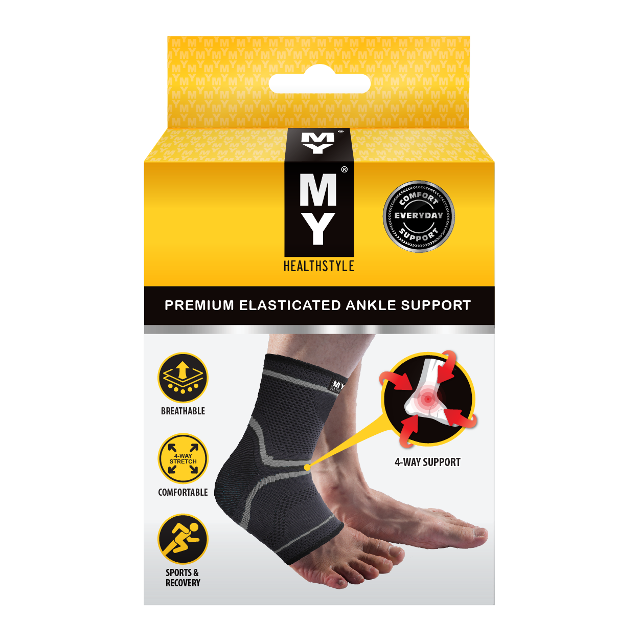 MY Premium Elasticated Ankle Support Small