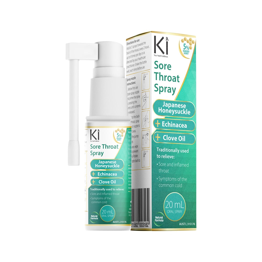 Martin & Pleasance Ki Sore Throat Spray Japanese Honeysuckle + Echinacea + Clove Oil Oral Spray 20ml