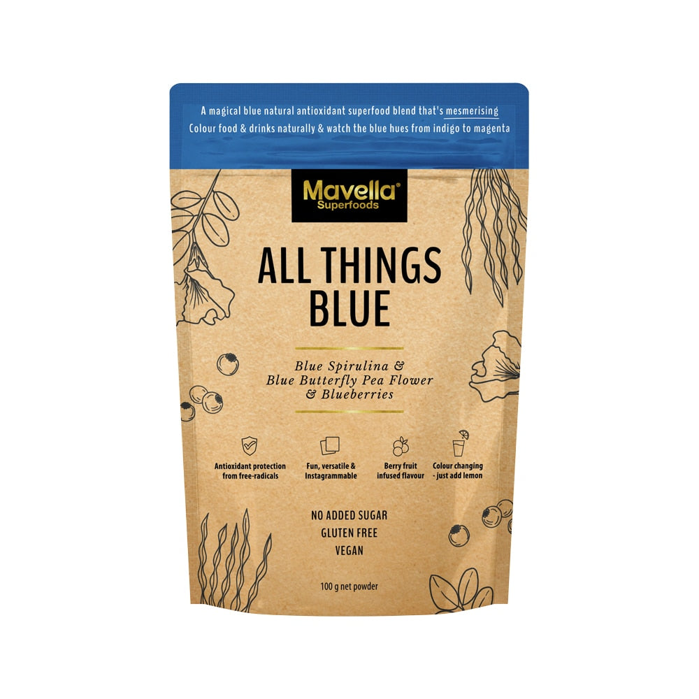 Mavella Superfoods All Things Blue Blue Spirulina & Blue Butterfly Pea Flower & Blueberries 100g