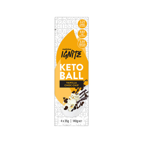 Melrose Ignite Keto Ball Vanilla Choc Chip 35g(Pack of 4)