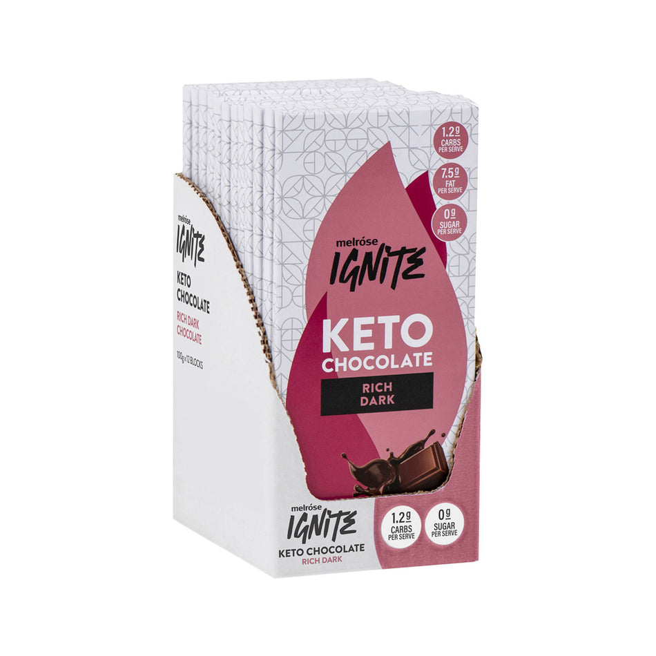 Melrose Ignite Keto Rich Dark Chocolate 100g(Pack of 12)