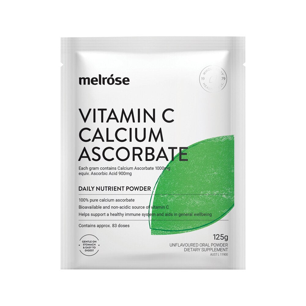 Melrose Vitamin C Calcium Ascorbate Oral Powder Sachet 125g x 8 Pack