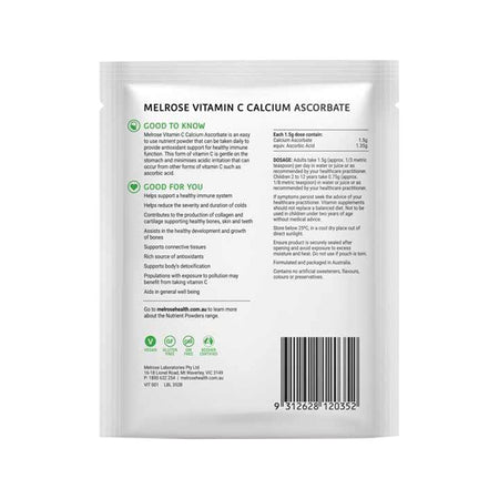 Melrose Vitamin C Calcium Ascorbate Oral Powder Sachet 125g x 8 Pack