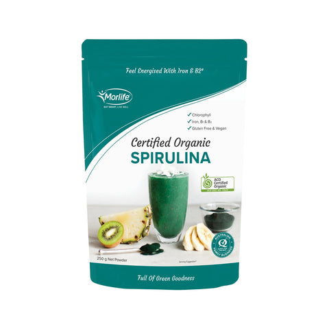 Morlife Certified Organic Spirulina Powder 250g