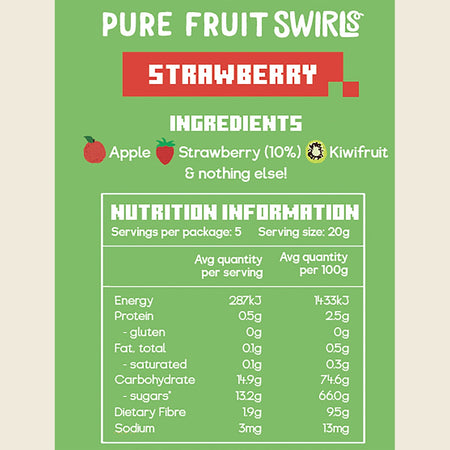 Nibblish Pure Fruit Swirls Strawberry 100g