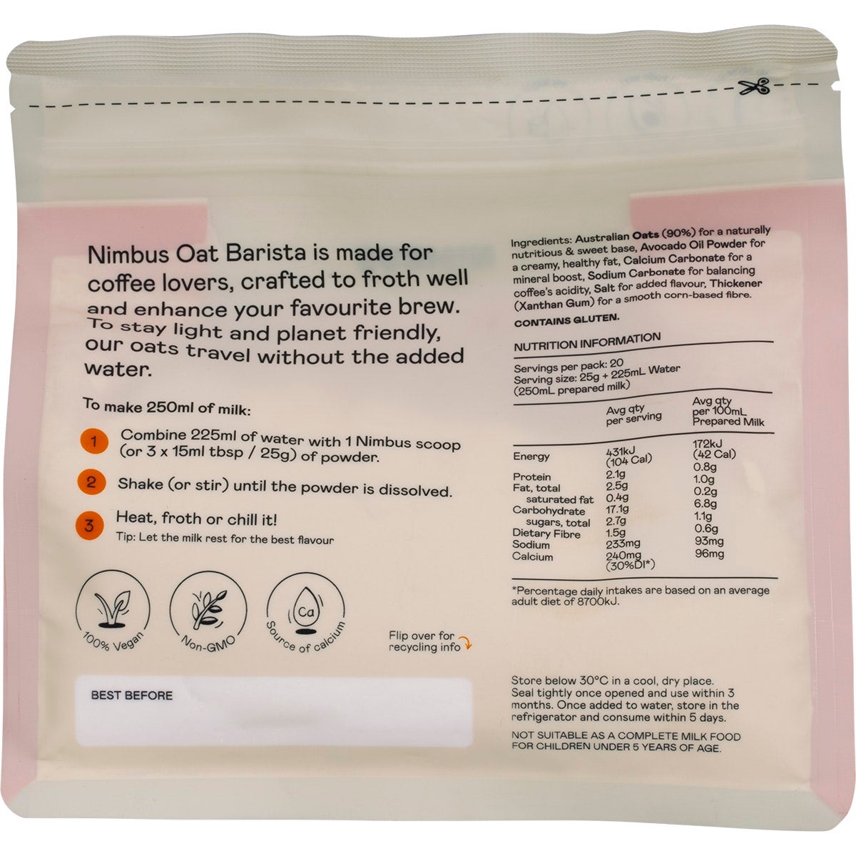 Nimbus Oat Barista Milk Powder 500g