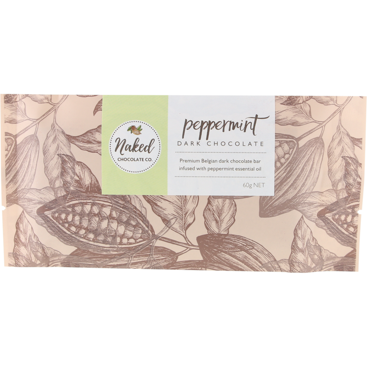 Naked Chocolate Co Dark Chocolate Bar Peppermint 60g x 16 Pack