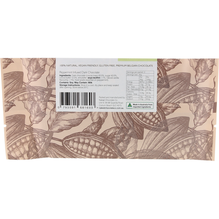 Naked Chocolate Co Dark Chocolate Bar Peppermint 60g x 16 Pack